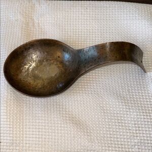 Hammered Copper Metal Utensil Storage Spoon Rest Holder Kitchen Accessories